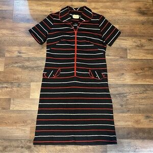 Vintage 1960s | Berkshire B-Tween Mod Stripe Zip Front Dress
